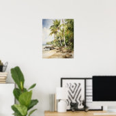 Beach Palm Trees Art Print Travel Poster (Heimbüro)