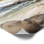 Beach Palm Trees Art Print Travel Poster (Ecke)