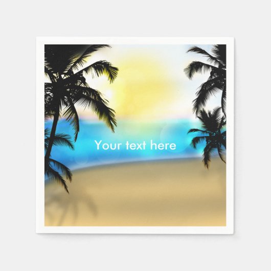 Beach & Palm Trees Beach Hochzeit Napkins Serviette (Vorderseite)