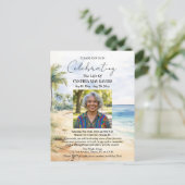 Beach Palm Trees Celebration Of Life Photo Postkarte (Stehend Vorderseite)