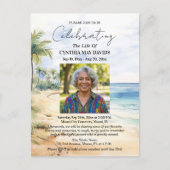 Beach Palm Trees Celebration Of Life Photo Postkarte (Vorderseite)