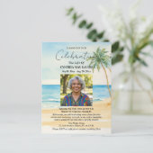 Beach Palm Trees Celebration Of Life Photo Postkarte (Stehend Vorderseite)