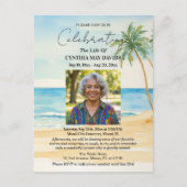Beach Palm Trees Celebration Of Life Photo Postkarte (Vorderseite)