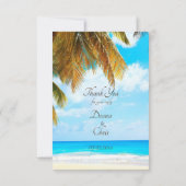 Beach Palm Trees Hochzeit in Urlaubsort RSVP Karte (Rückseite)