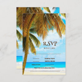 Beach Palm Trees Hochzeit in Urlaubsort RSVP Karte