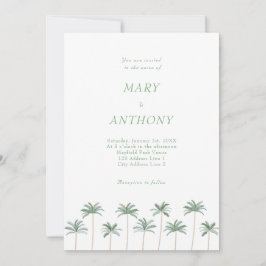 Beach Palm Trees Hochzeitseinladung Einladung