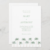 Beach Palm Trees Hochzeitseinladung Einladung (Vorne/Hinten)