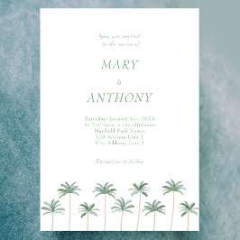Beach Palm Trees Hochzeitseinladung Einladung