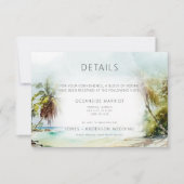 Beach Palm Trees Hochzeitskarte RSVP Karte (Vorderseite)
