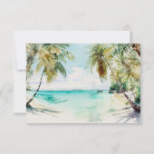 Beach Palm Trees Hochzeitskarte RSVP Karte (Rückseite)