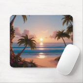 Beach Palm Trees Mousepad (Mit Mouse)
