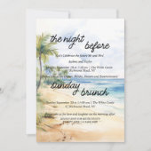 Beach Palm Trees Probe Dinner & Sonntag Brunch Einladung (Vorderseite)