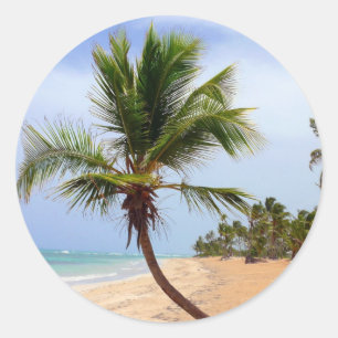 Beach Palm Trees Runder Aufkleber