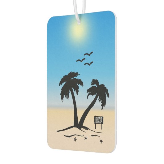 Beach Palm Trees Sunny Autolufterfrischer (Links)