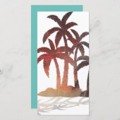 Beach Palm Trees Sunset Dankeskarte (Vorne/Hinten)
