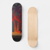 Beach Palm Trees Sunset Skateboard (Vorderseite)