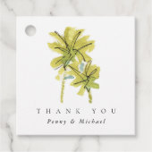 Beach Palm Trees Tropical Watercolor Vielen Dank Geschenkanhänger (Vorderseite)