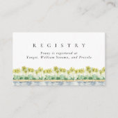 Beach Palm Trees Watercolor Bridal Registry Begleitkarte (Vorderseite)