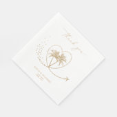 Beach Palm Wedding Destination Vielen Dank Serviette (Ecke)