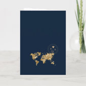 Beach Palm Wedding Reisepass - Weltkarte Einladung (Rückseite)