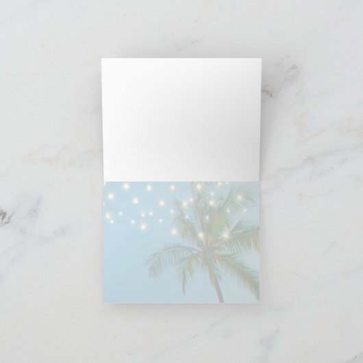 Beach Palms String Lights Blank Jeder Anlass Dankeskarte (Innenseite)