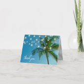 Beach Palms String Lights Blank Jeder Anlass Dankeskarte (Vorderseite)
