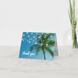 Beach Palms String Lights Hochzeit Vielen Dank Dankeskarte
