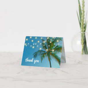 Beach Palms String Lights Hochzeit Vielen Dank Dankeskarte