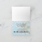 Beach Palms String Lights Hochzeit Vielen Dank Dankeskarte (Innenseite)