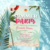 Beach Palms Summer Party Geburtstag Einladung