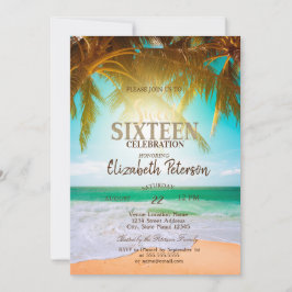 Beach Palms Summer Sweet 16 Party Einladung