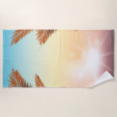 Beach Palms Sunset Strandtuch (Vorderseite)