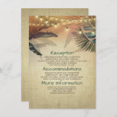 Beach Palms und Lights Hochzeitsinformation Gast Begleitkarte (Vorne/Hinten)