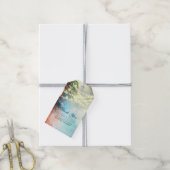 Beach Palms Watercolor Wedding Vielen Dank Geschenkanhänger (Mit Garn)