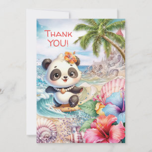 Beach Panda Vielen Dank Hinweis Dankeskarte