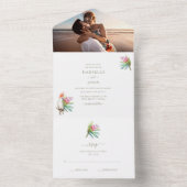 Beach Paradise Foto Wedding RSVP All In One Einladung (Innen Boden)