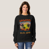 Beach Paradise Unwind Relax Repeat Sunset Hawaiian Sweatshirt (Vorne ganz)