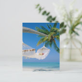 Beach Paradise Urlaub Hammock Postkarte (Stehend Vorderseite)