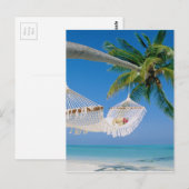 Beach Paradise Urlaub Hammock Postkarte (Vorne/Hinten)