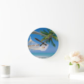 Beach Paradise Urlaub Hammock Runde Wanduhr (Zuhause)