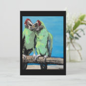 ‘Beach Parrots’ Painting on a Small-Scale Print  Einladung (Stehend Vorderseite)
