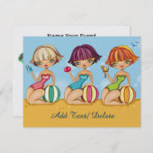 Beach Party - Abschluss - Zeit für die Mädchen Einladung (Vorne/Hinten)