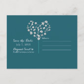 Beach PARTY Aquamarin Diamonds Save the Date Einla Ankündigungspostkarte (Rückseite)