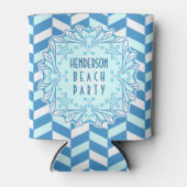 Beach Party Art Deco Muschel und Herringbone Custo Dosenkühler (Vorderseite)