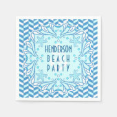 Beach Party Art Deco Muschel und Herringbone Custo Serviette (Vorderseite)