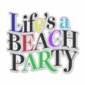 BEACH-PARTY AUFKLEBER (Vorderseite)