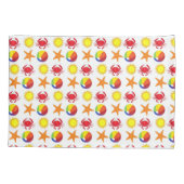 Beach Party Beachball Sun Crab Starfish Küste Kissenbezug (Rückseite)