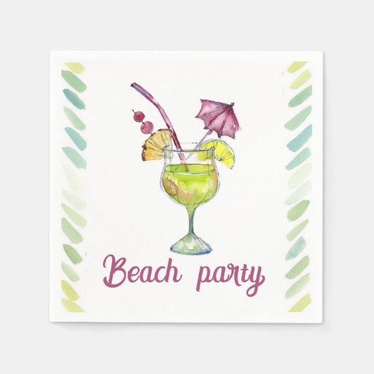 Beach Party Cocktail Serviette (Vorderseite)
