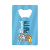 Beach Party Cool Surfen Polar Bär mit Cocktail Geldbeutel Flaschenöffner (Vorderseite)