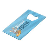 Beach Party Cool Surfen Polar Bär mit Cocktail Geldbeutel Flaschenöffner (Vorderseite Schrägansicht)